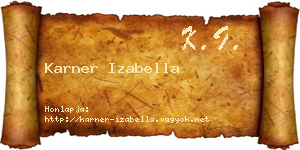 Karner Izabella névjegykártya